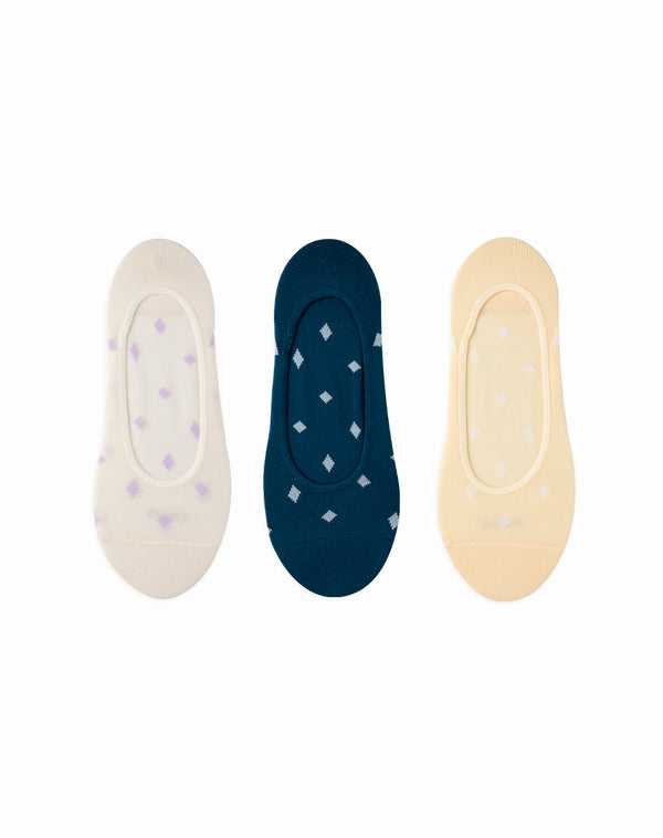 Medias para mujer tipo baleta paquete x3 unds surtidas con rombos