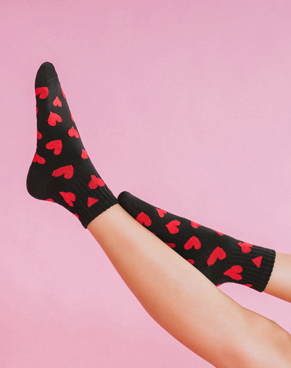 Medias mujer tobilleras negras corazones | 9-11