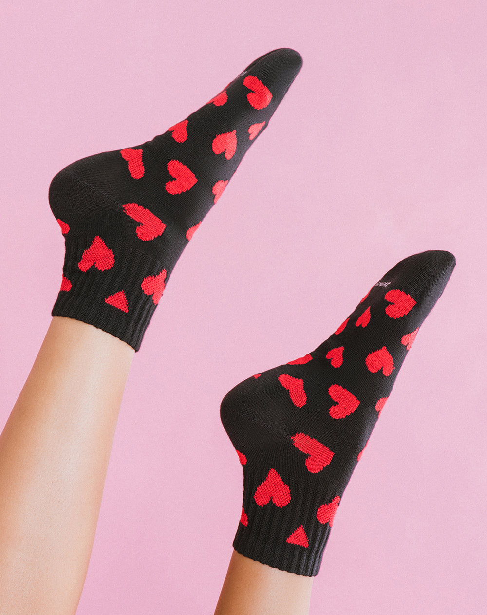 Medias mujer tobilleras negras corazones | 9-11
