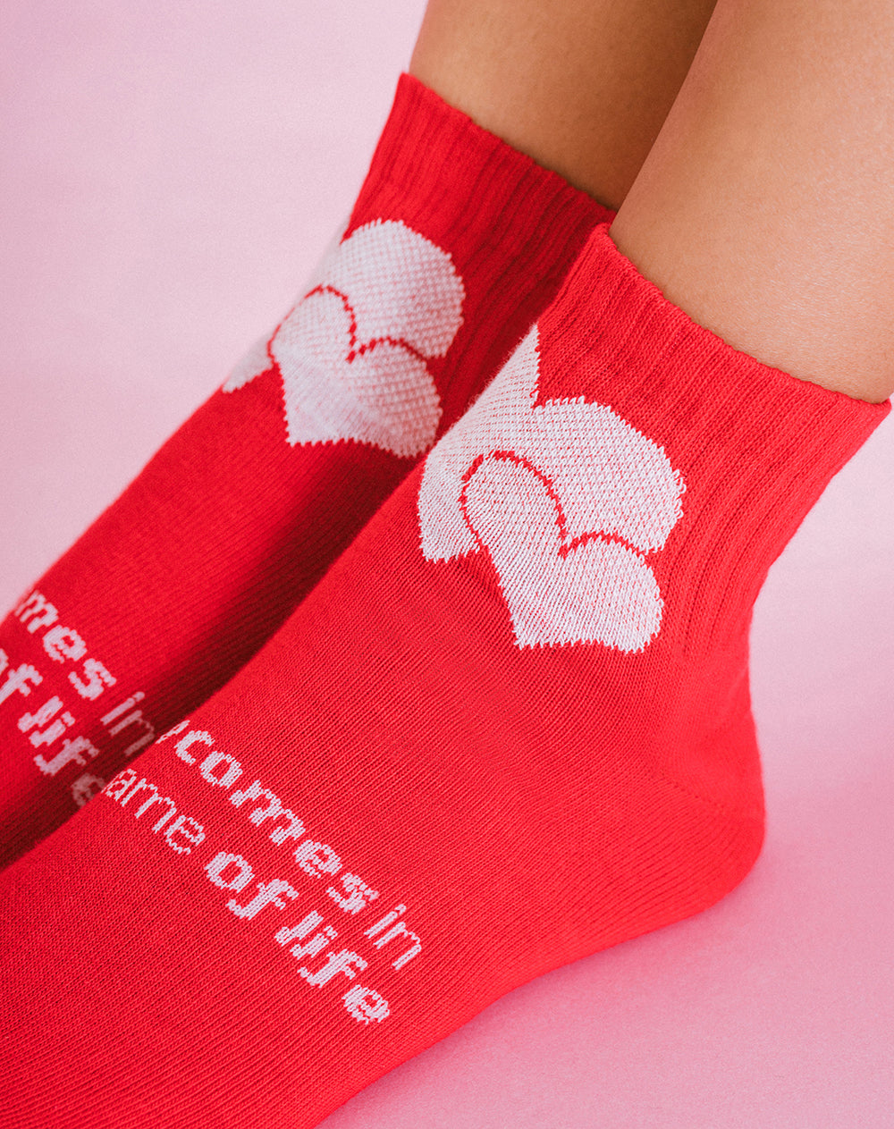Medias mujer tobillera rojas corazones | 9-11