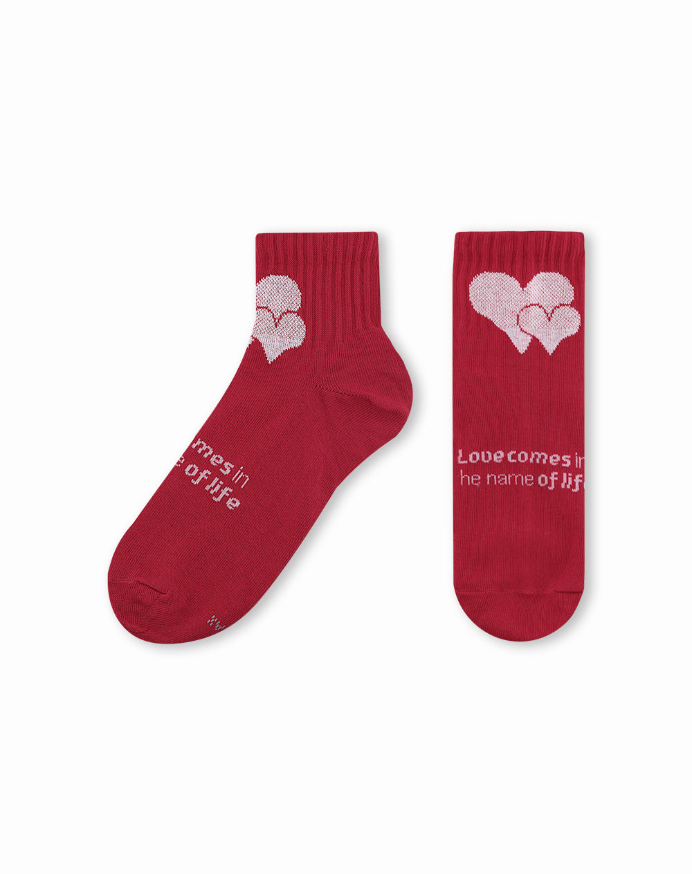 Medias mujer tobillera rojas corazones | 9-11
