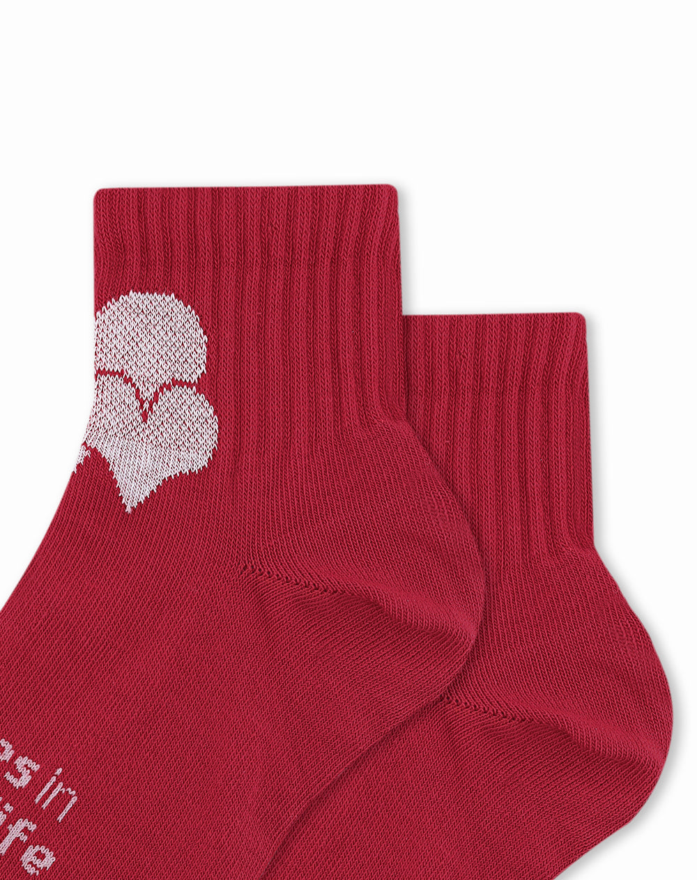 Medias mujer tobillera rojas corazones | 9-11