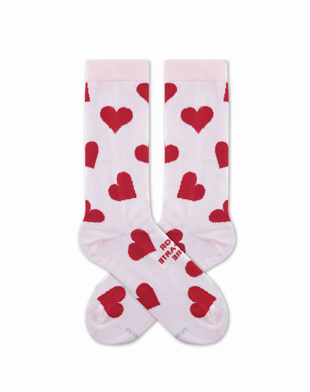 Medias unisex largas rosadas corazones + empaque