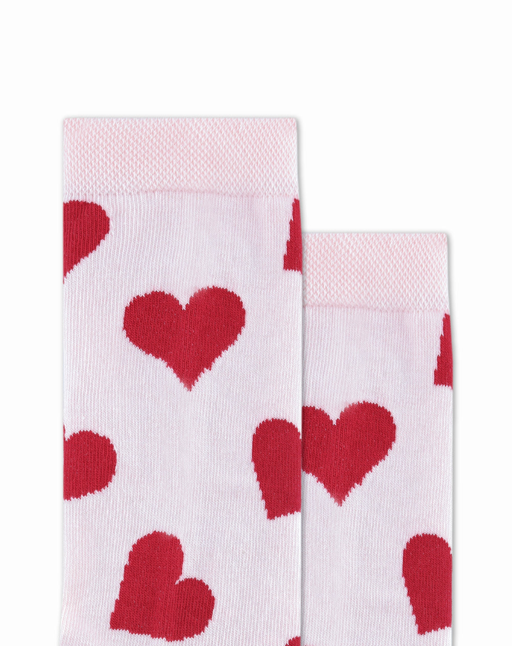 Medias unisex largas rosadas corazones + empaque