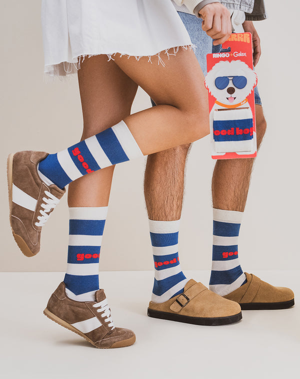 Medias unisex largas azules rayas Ringo+Galax