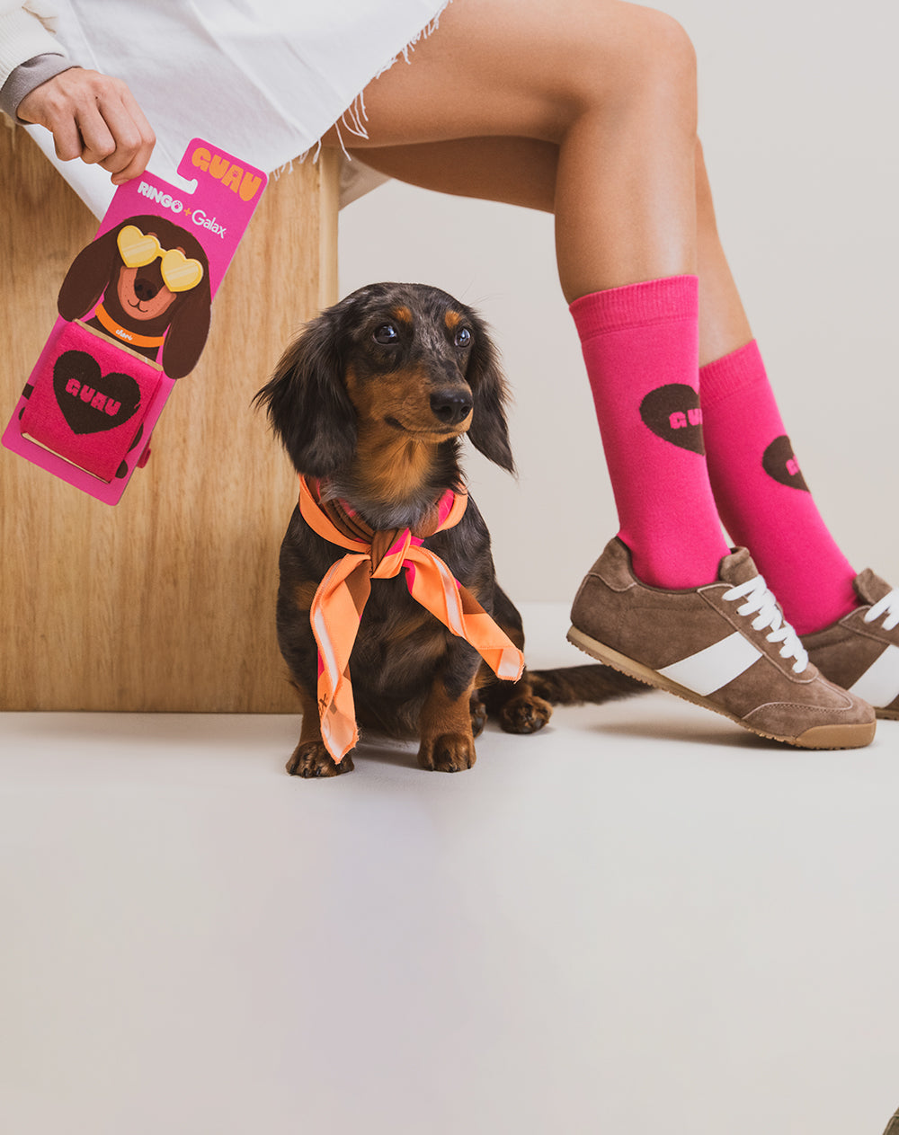 Medias unisex Ringo+Galax largas corazón + empaque