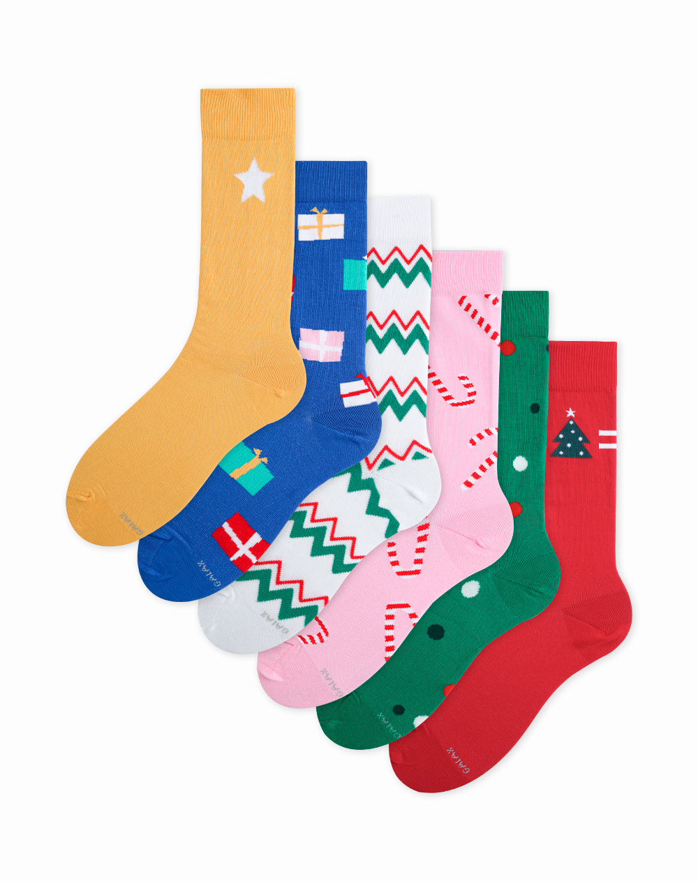 Medias  unisex largas empaquque especial navidad x 6unds surtidas
