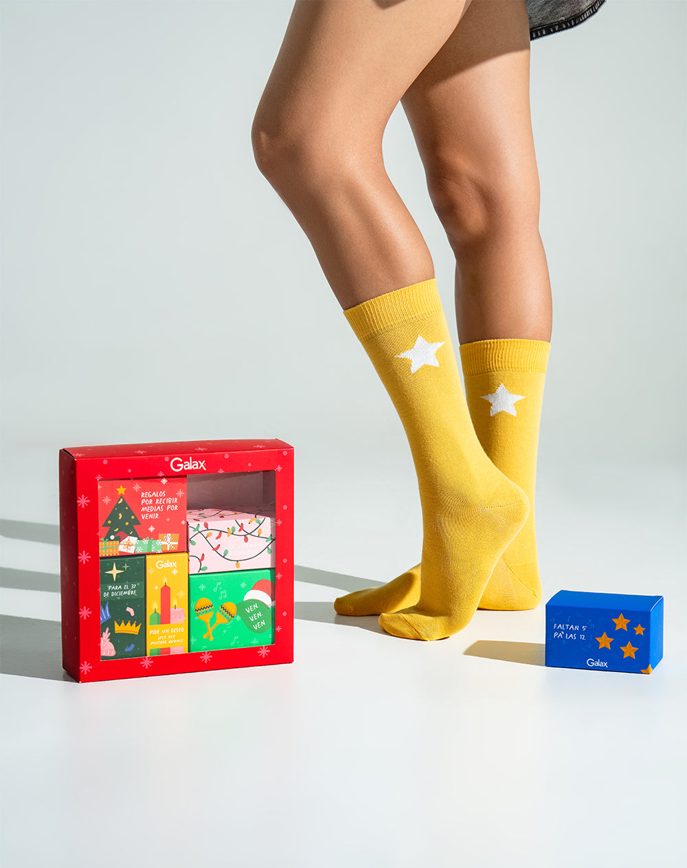 Medias  unisex largas empaquque especial navidad x 6unds surtidas