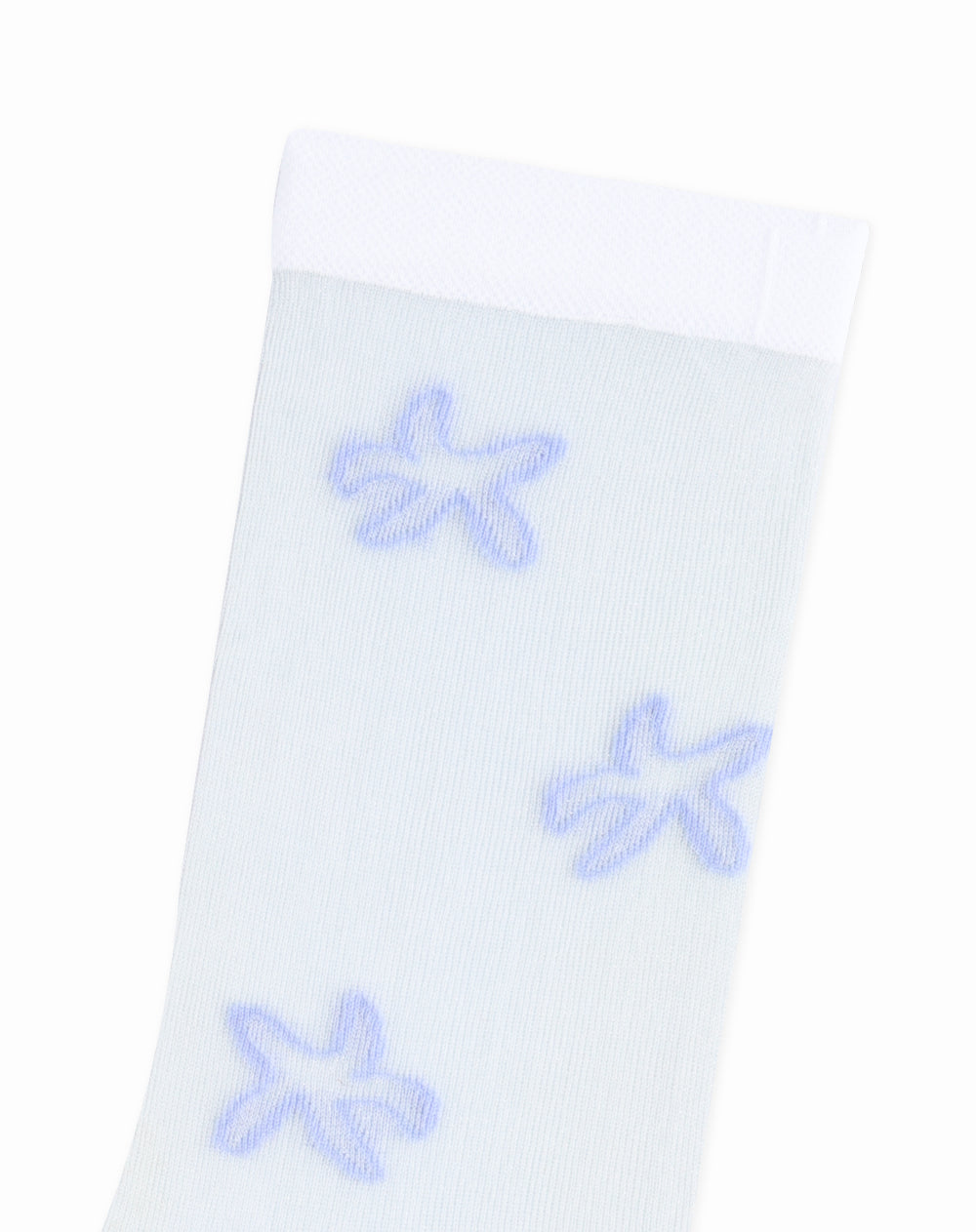 Medias para mujer largas con transparencia blancas y estrellas de mar
