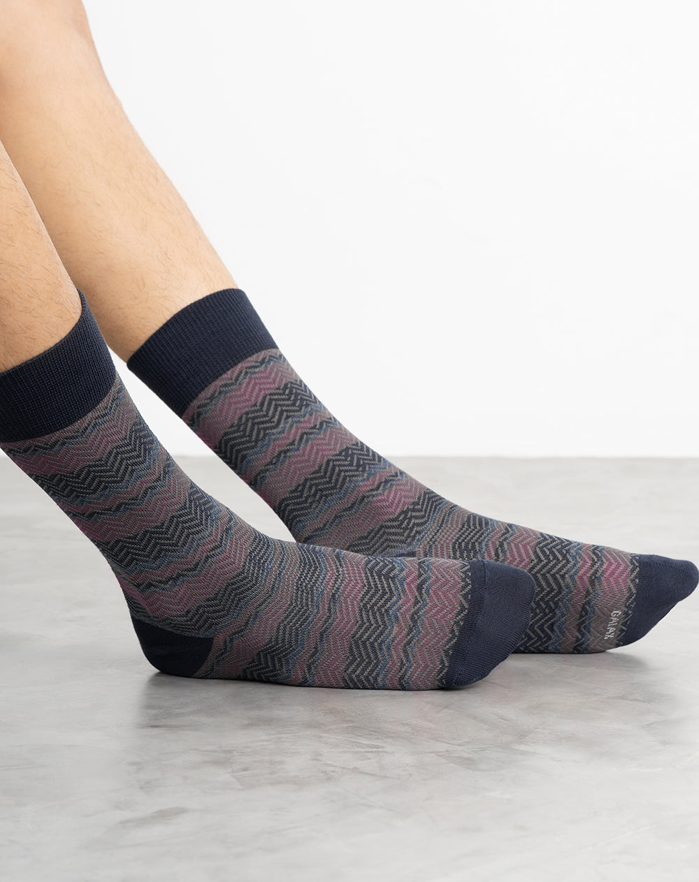 Medias hombre largas azules rayas | 10-12