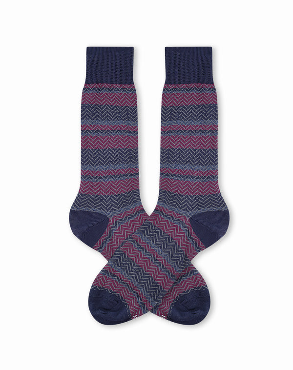 Medias hombre largas azules rayas | 10-12