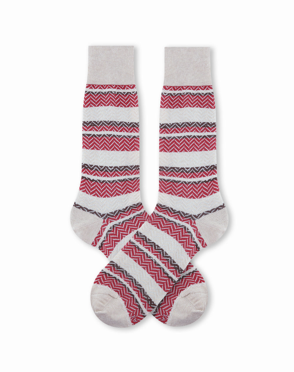 Medias hombre largas beige rayas | 10-12