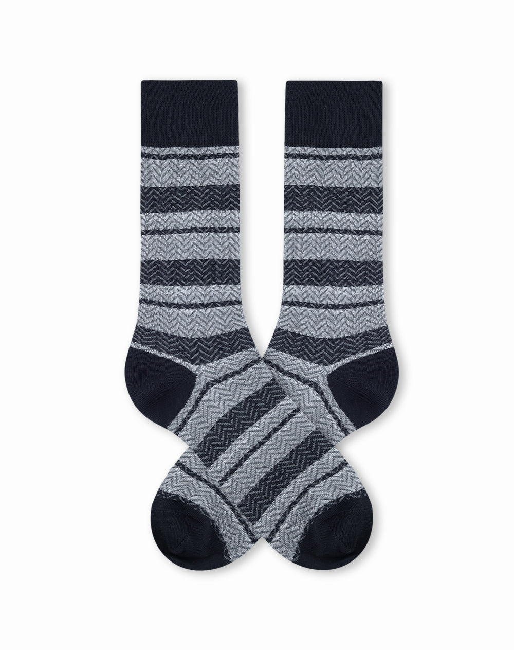 Medias hombre largas negras rayas | 10-12