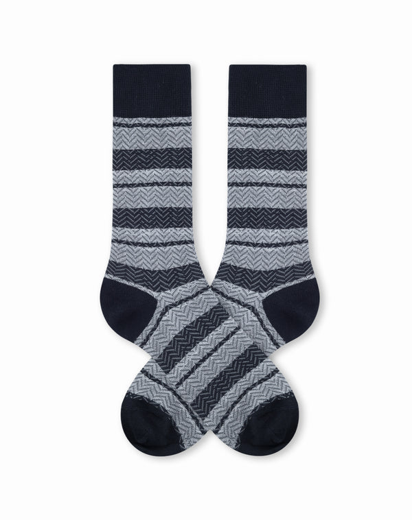 Medias hombre largas negras rayas | 10-12