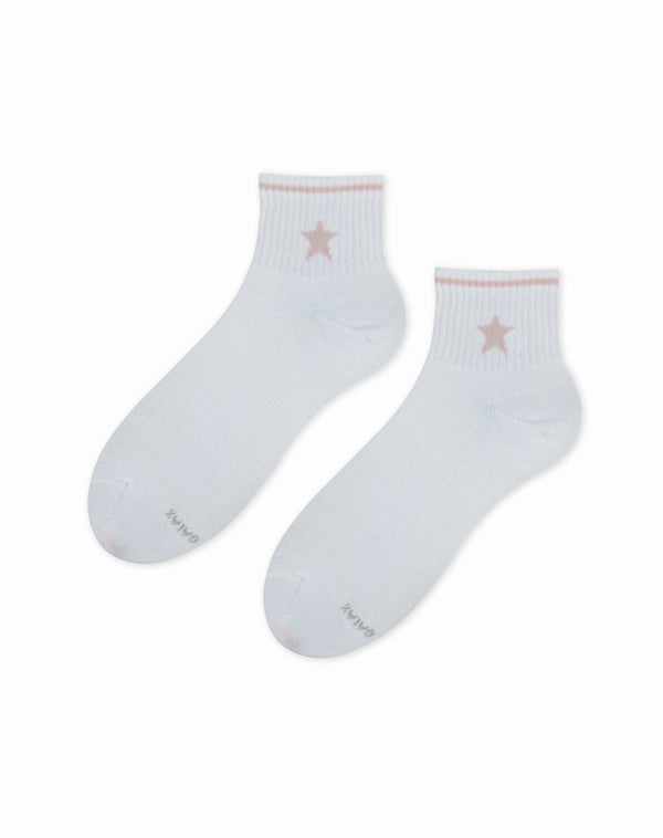 Medias para mujer tobilleras  blancas con estrella