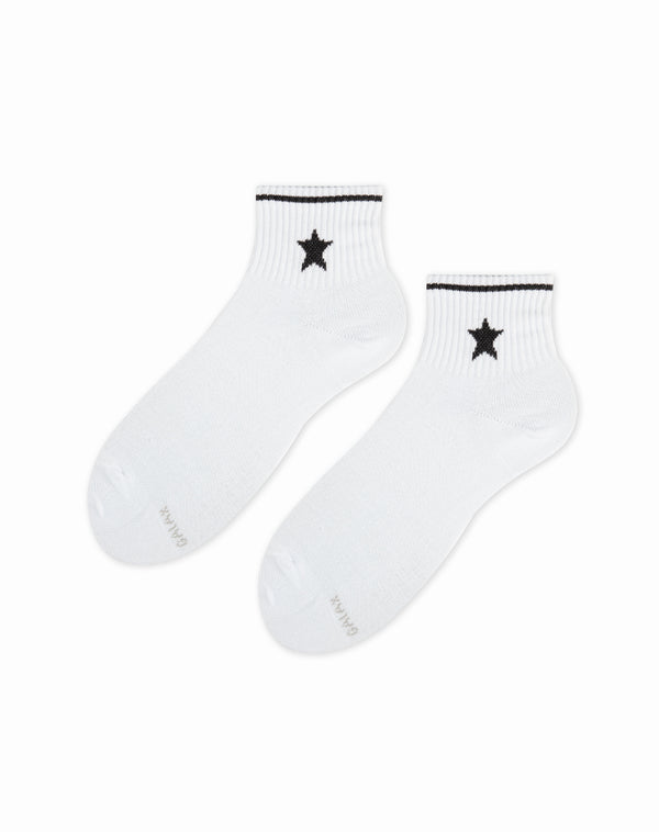 Medias para mujer tobilleras  blancas con estrella