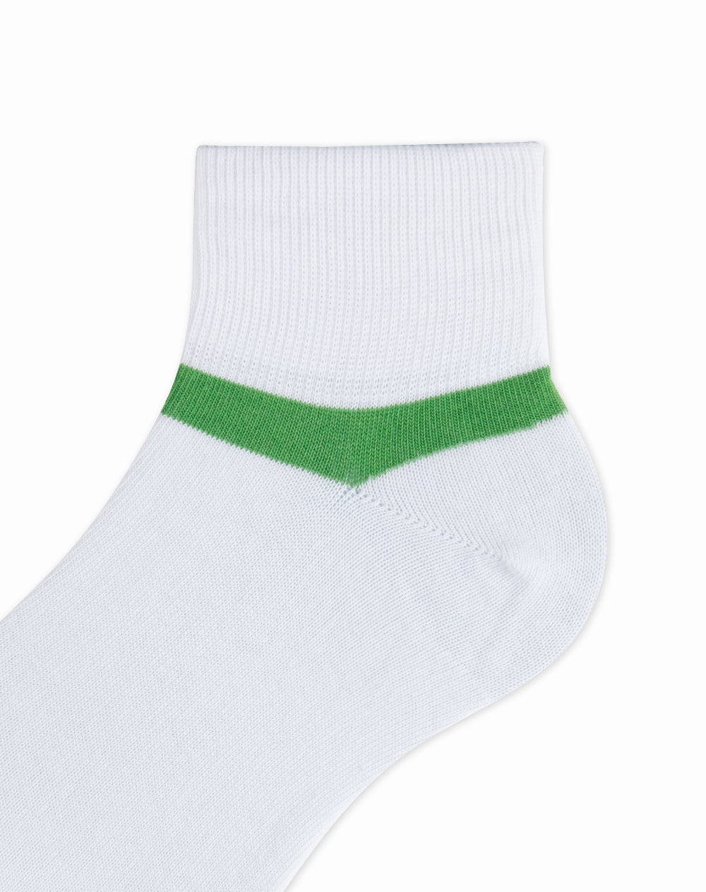 Medias para hombre tobilleras  blancas franja verde