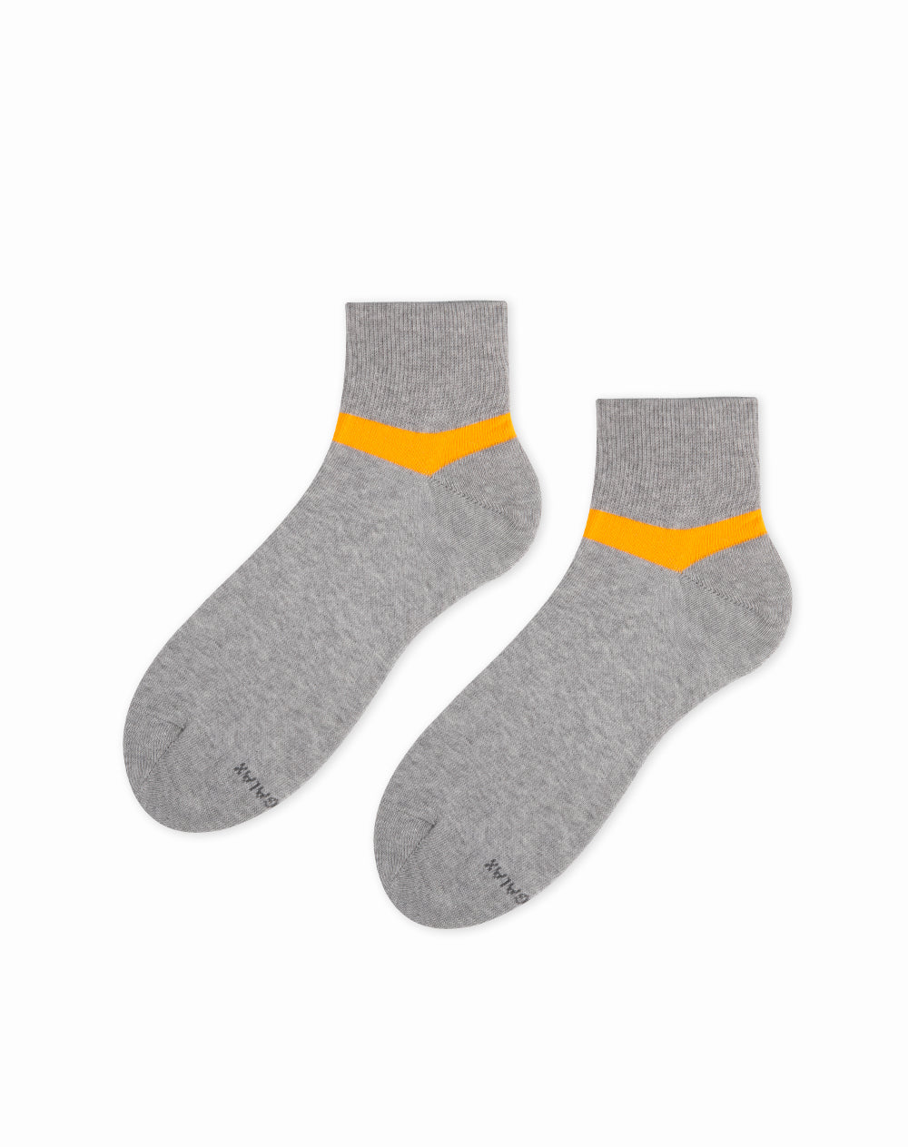 Medias para hombre tobilleras  gris jaspe franja naranja