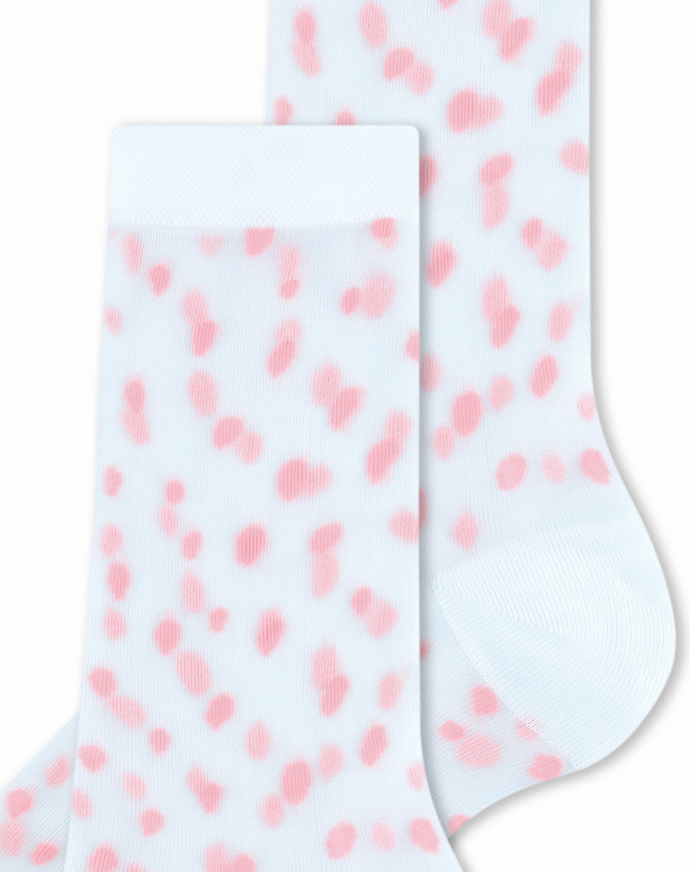 Medias mujer largas transparencia blancas puntos | 9-11