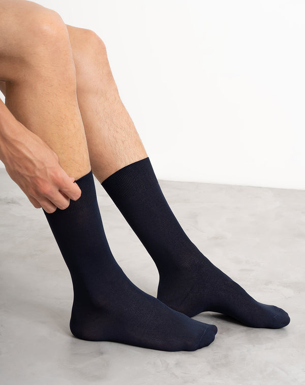 Medias para hombre largas  azules