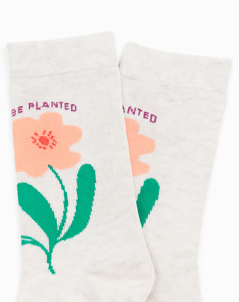 Medias mujer largas beige flores | 9-11