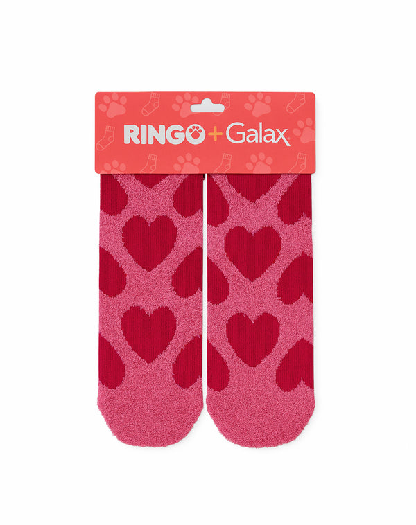 Medias unisex largas calentadoras rosas corazones Ringo+Galax