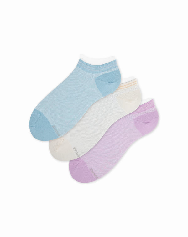 Medias para mujer tobilleras cortas tipo malla paquete x3 unds surtidas