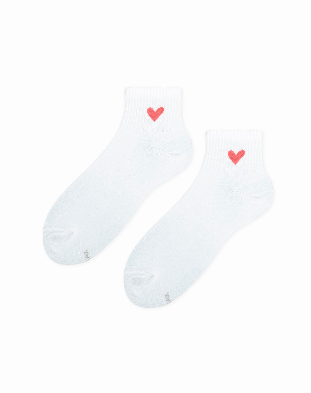 Medias para mujer tobilleras  blancas con corazón