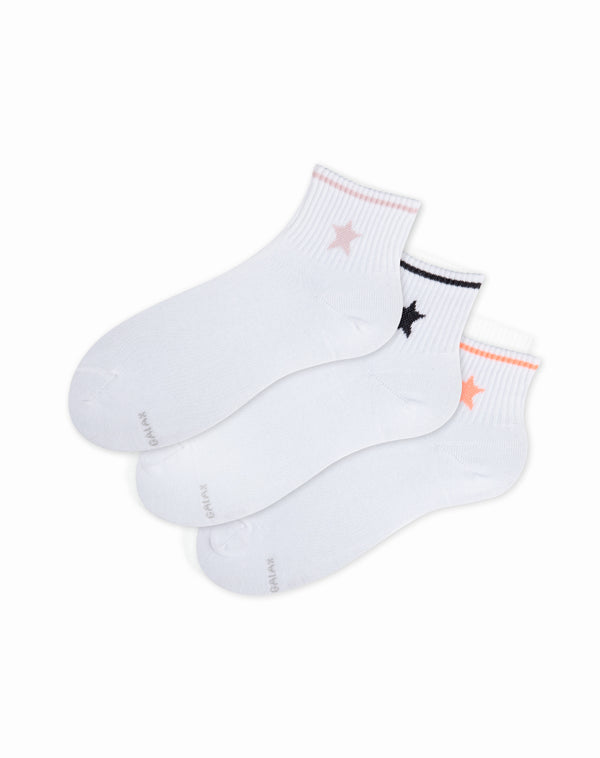 Medias para mujer tobilleras paquete x3 unds surtidas con estrella
