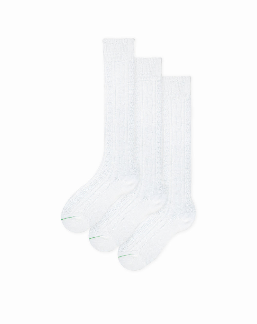 Medias para niñas extra largas colegiales paquete x3 unds blancas