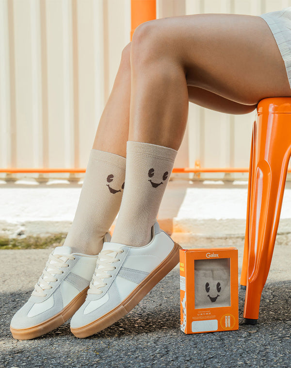 Medias  unisex largas empaque especial habano carita feliz