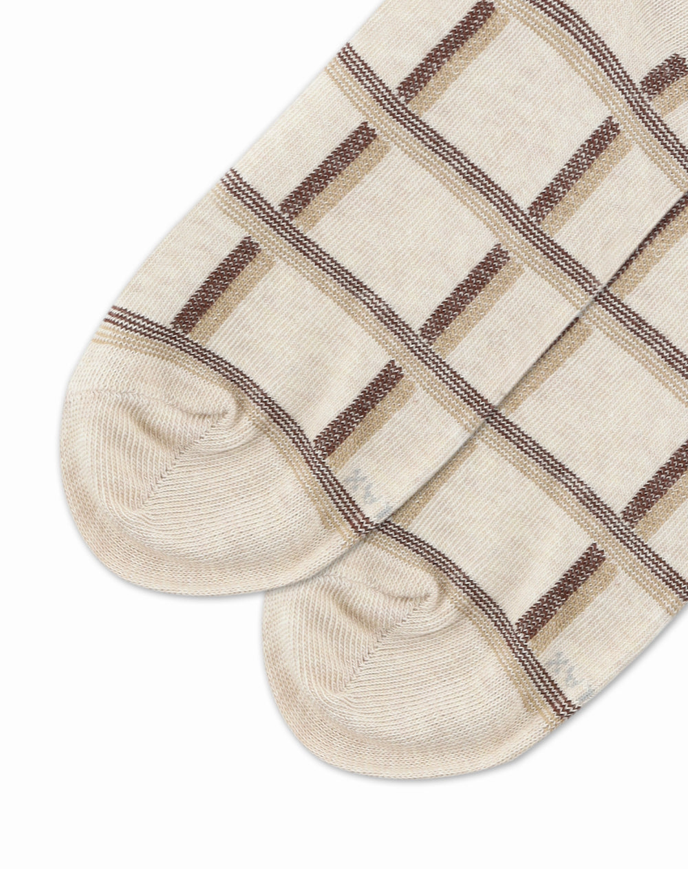 Medias largas beige jaspe cuadros