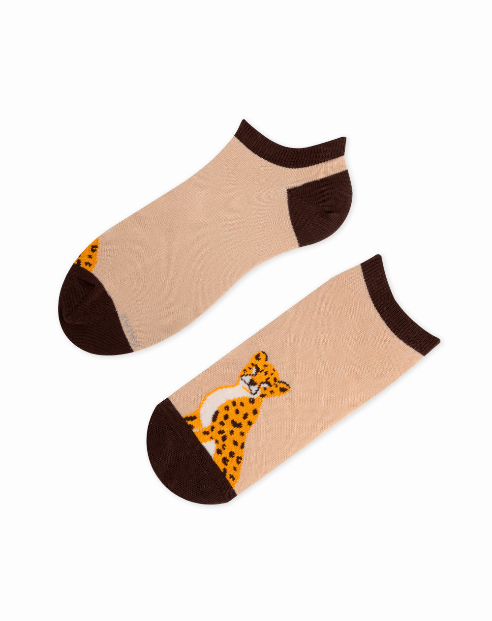 Medias para hombre tobilleras cortas  habano con leopardo