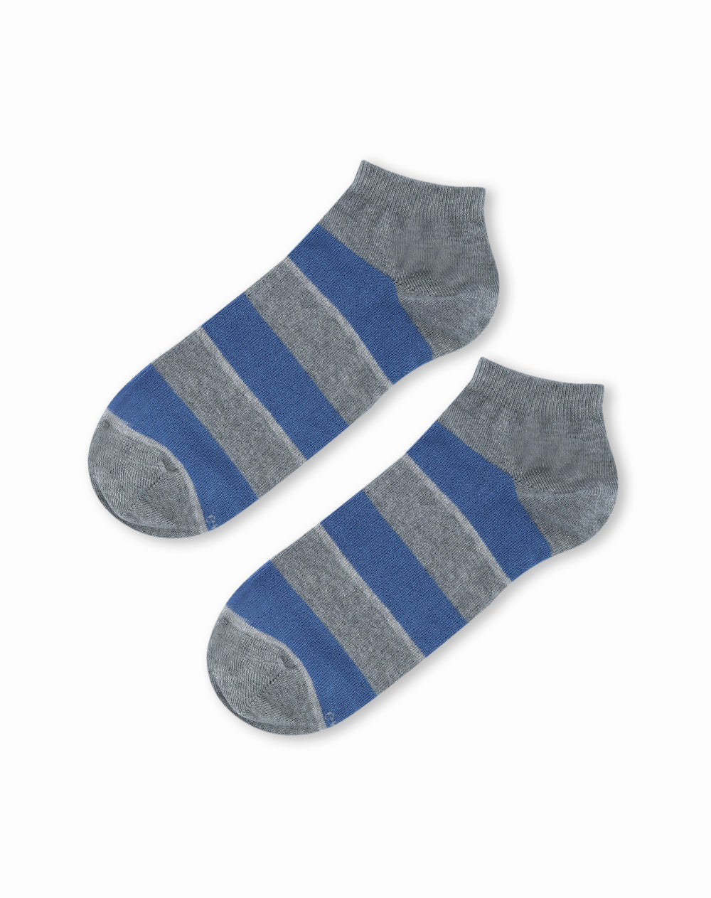 Medias hombre tobillera corta gris rayas | 10-12