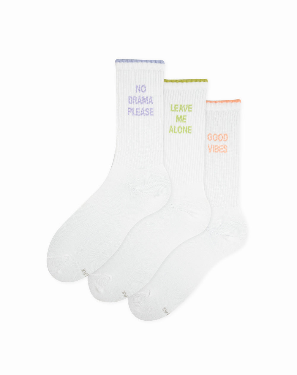 Medias para mujer largas paquete x3 unds surtidas con frases