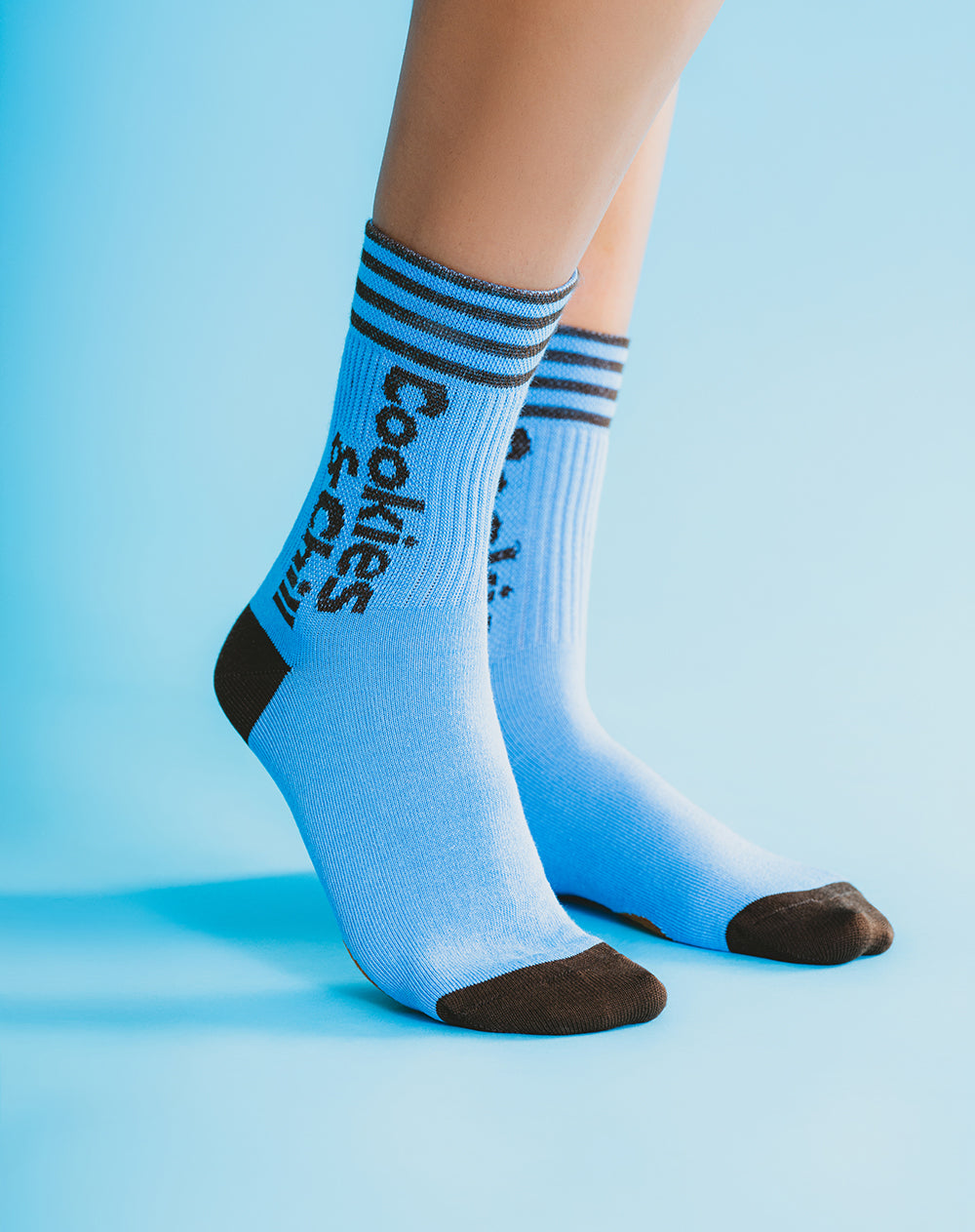 Medias mujer largas azules galletas | 9-11