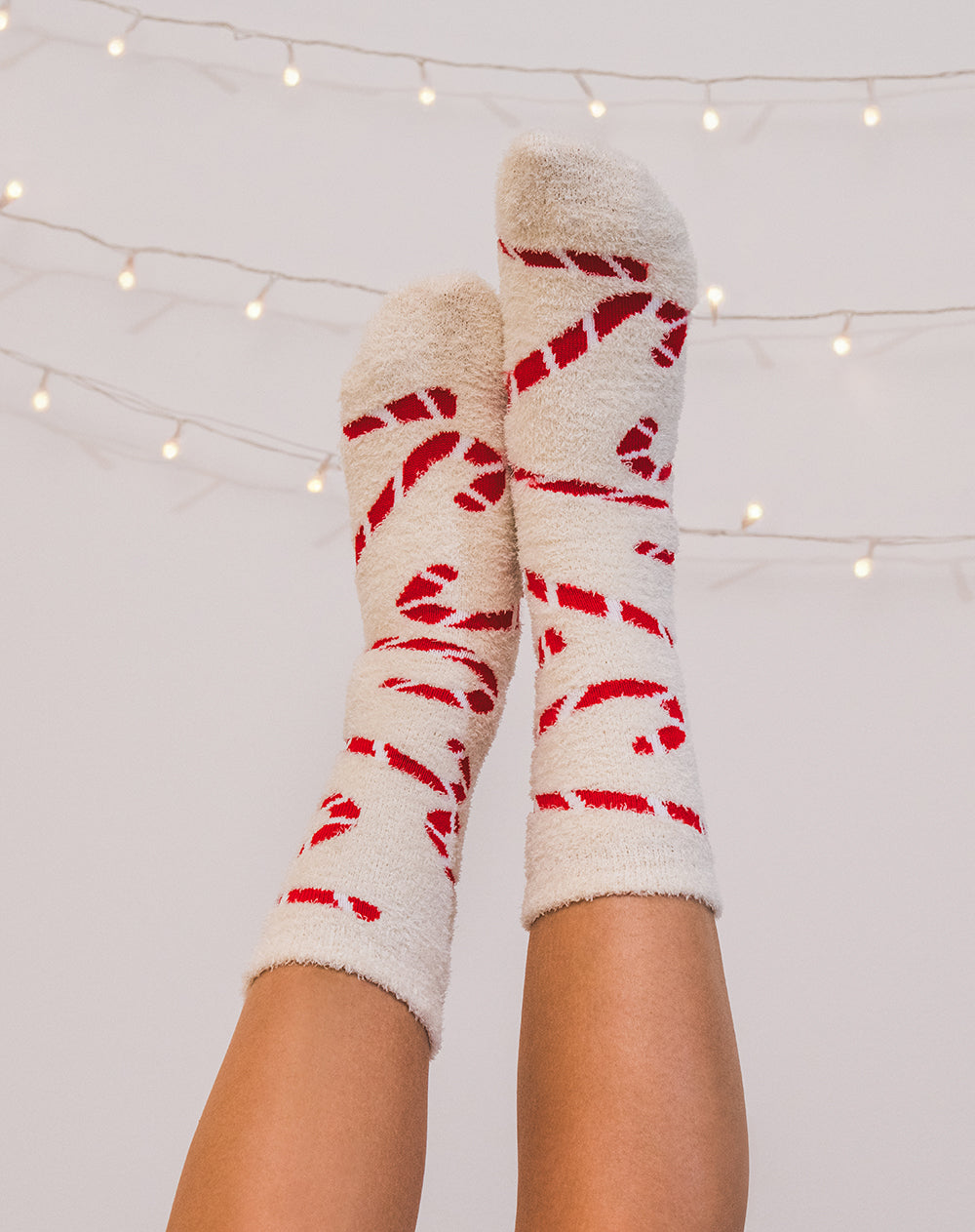 Medias unisex largas bastones navidad