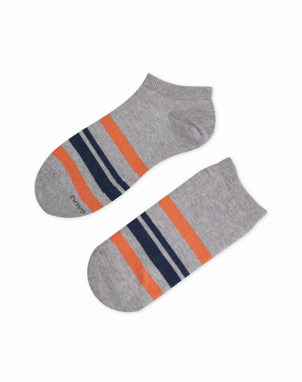 Medias para hombre tobilleras cortas  gris jaspe con rayas