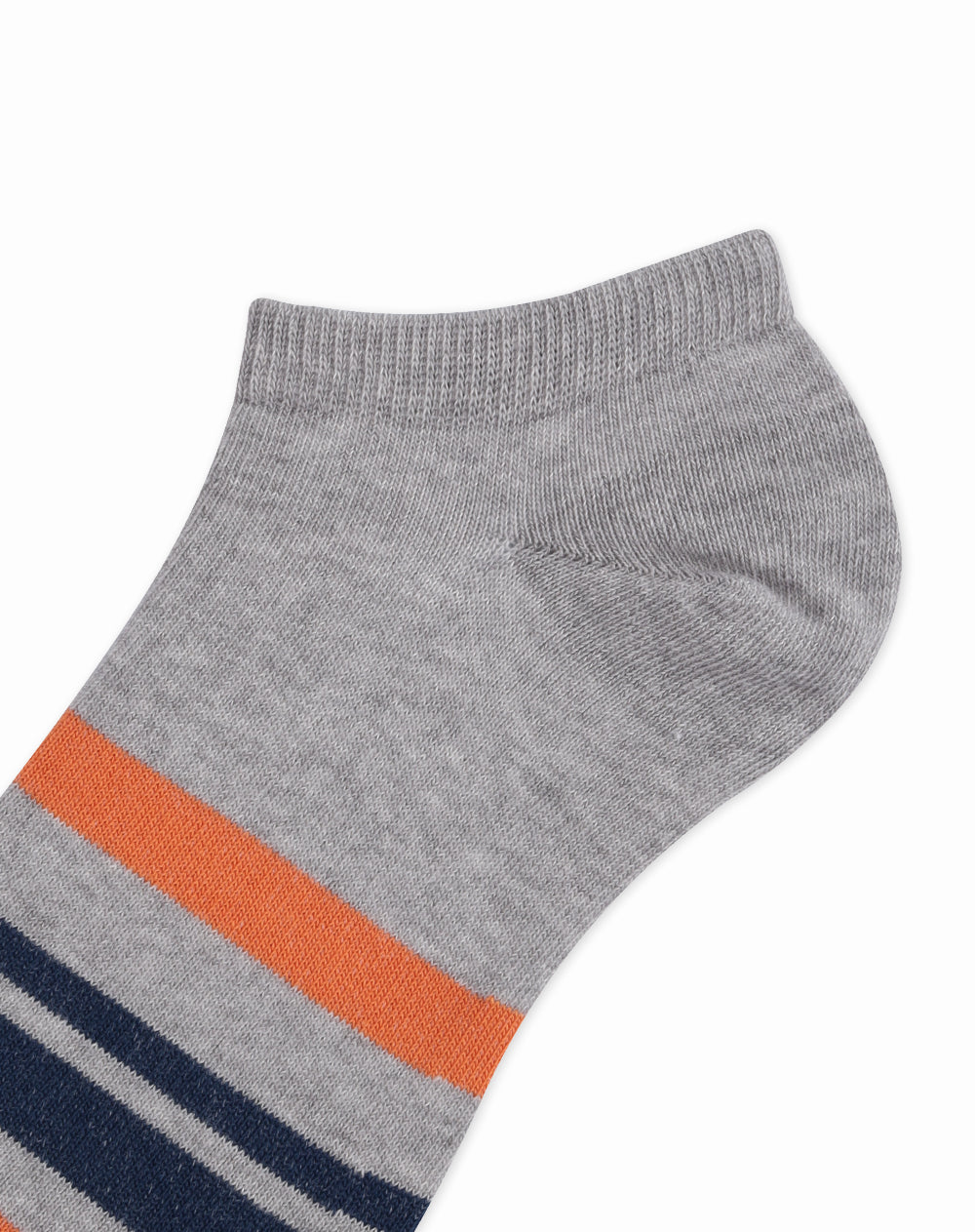 Medias para hombre tobilleras cortas  gris jaspe con rayas