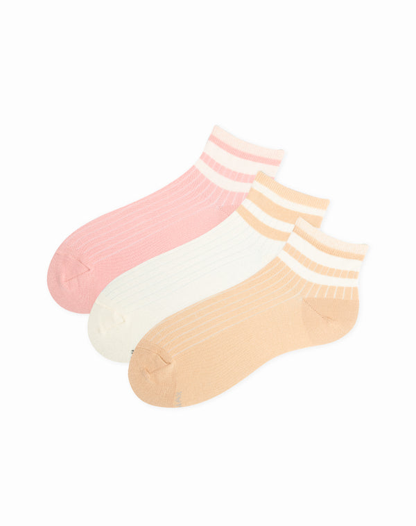 Medias para mujer tobilleras paquete x3 unds  surtidas con rayas