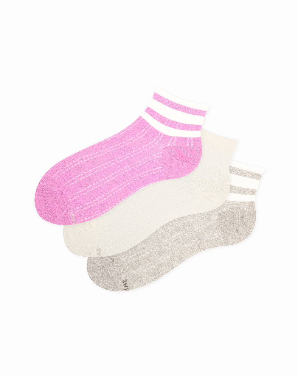 Medias para mujer tobilleras paquete x3 unds surtidas con rayas