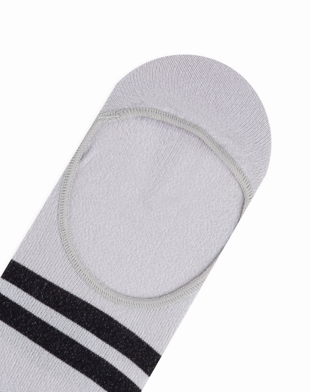 Medias para hombre tipo baleta protección en empeine gris jaspe con rayas