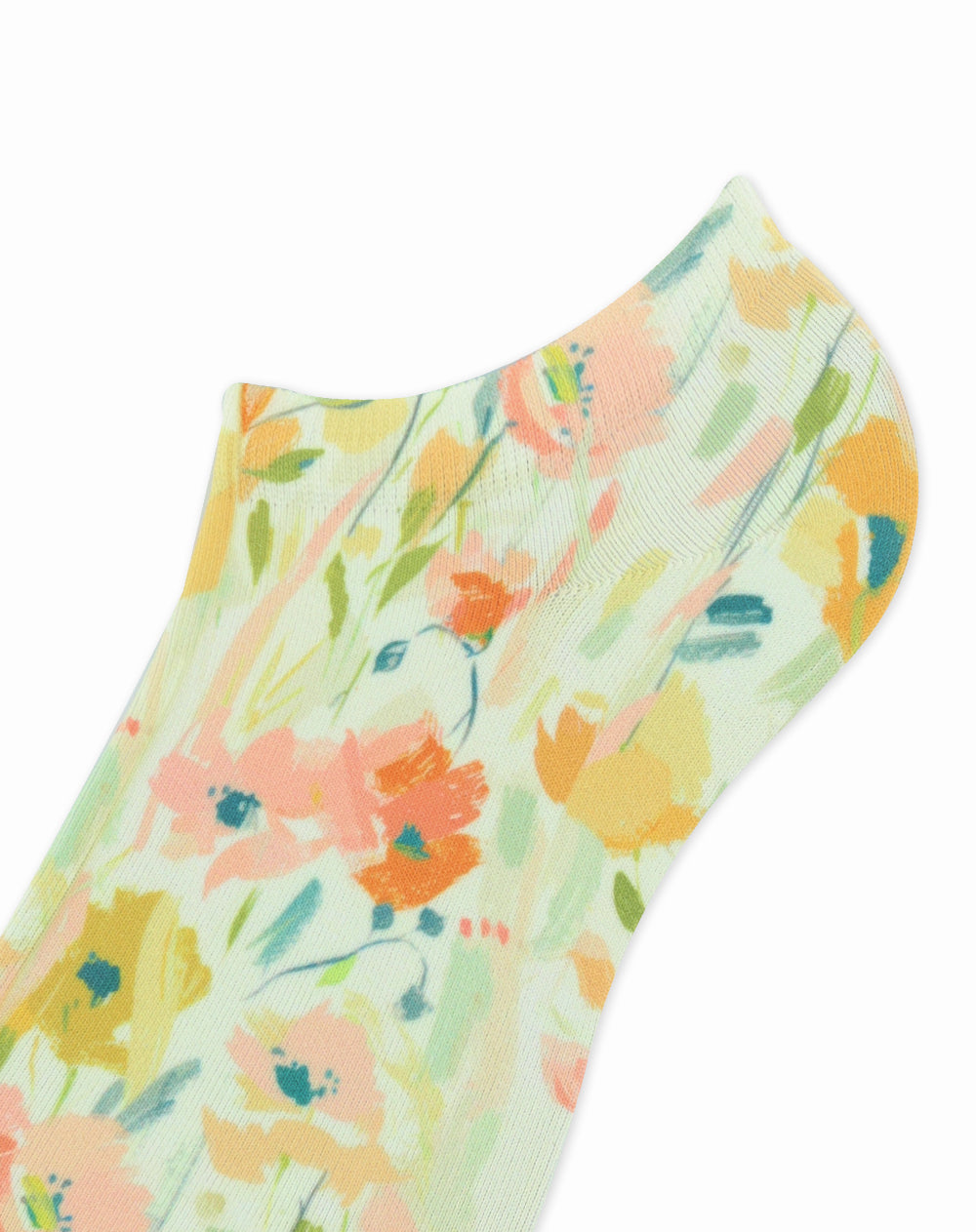 Medias tobilleras amarillo estampado