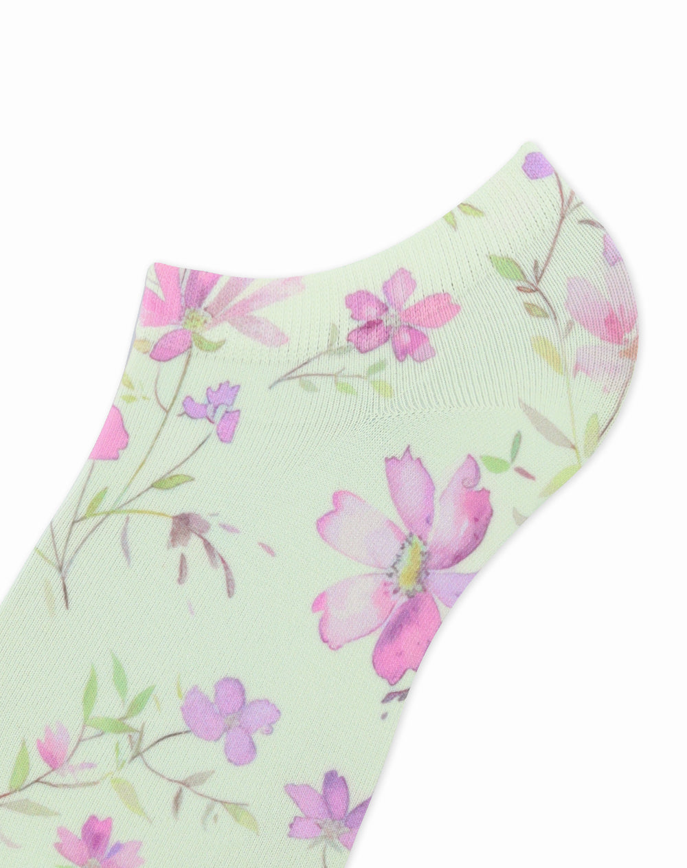 Medias tobilleras verde estampado