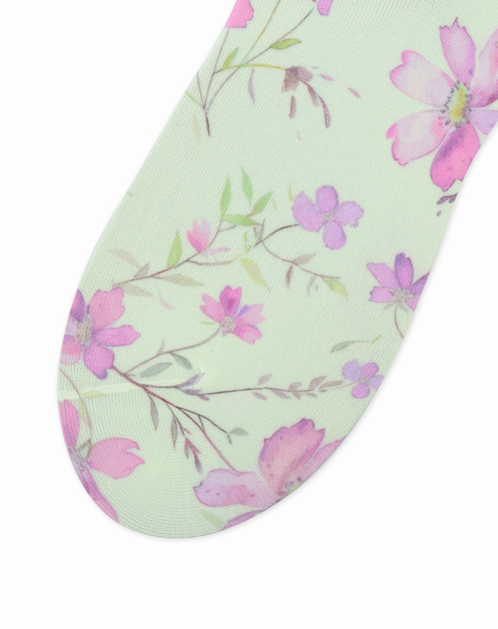 Medias tobilleras verde estampado