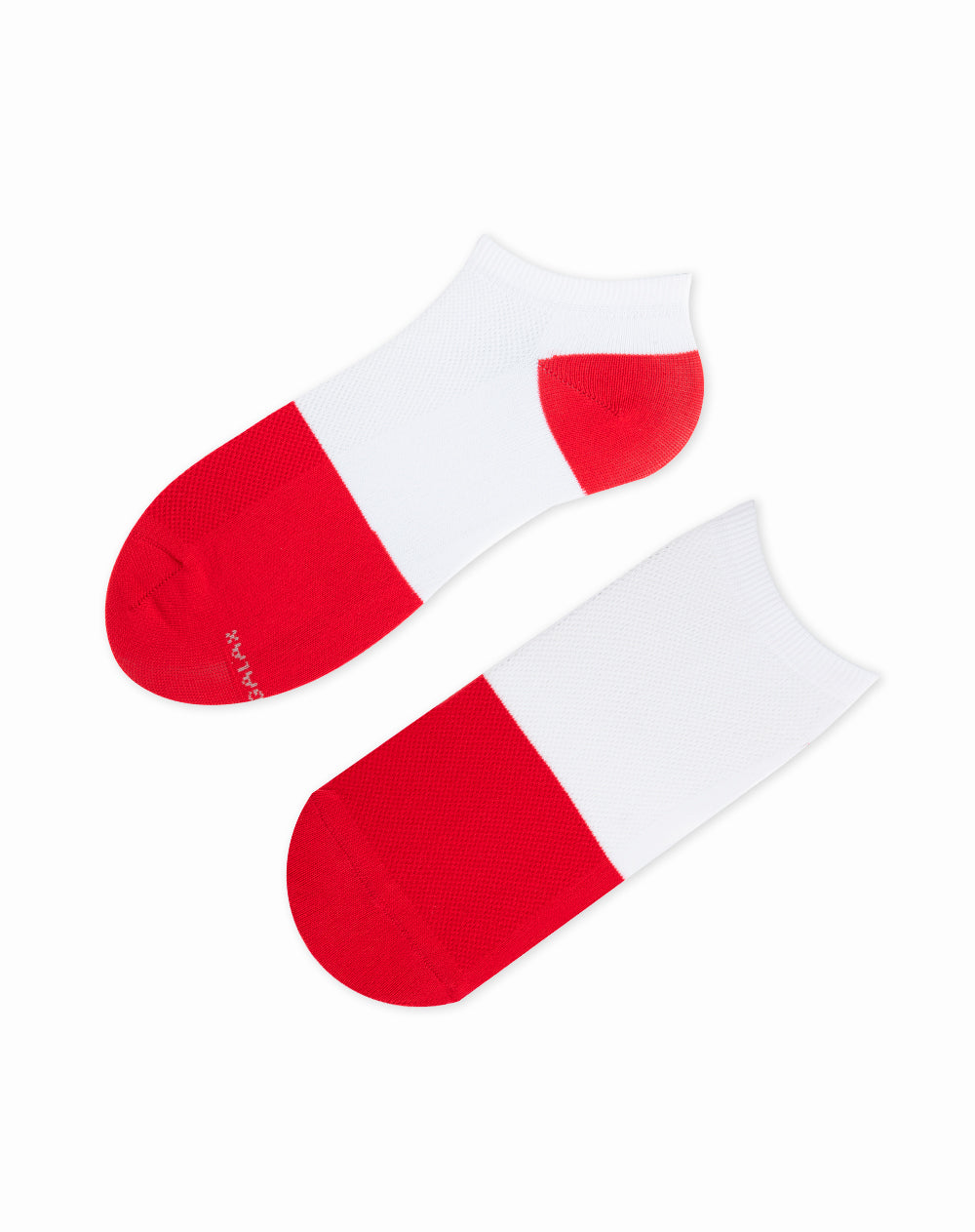 Medias para hombre tobilleras cortas transpirables blancas y rojas