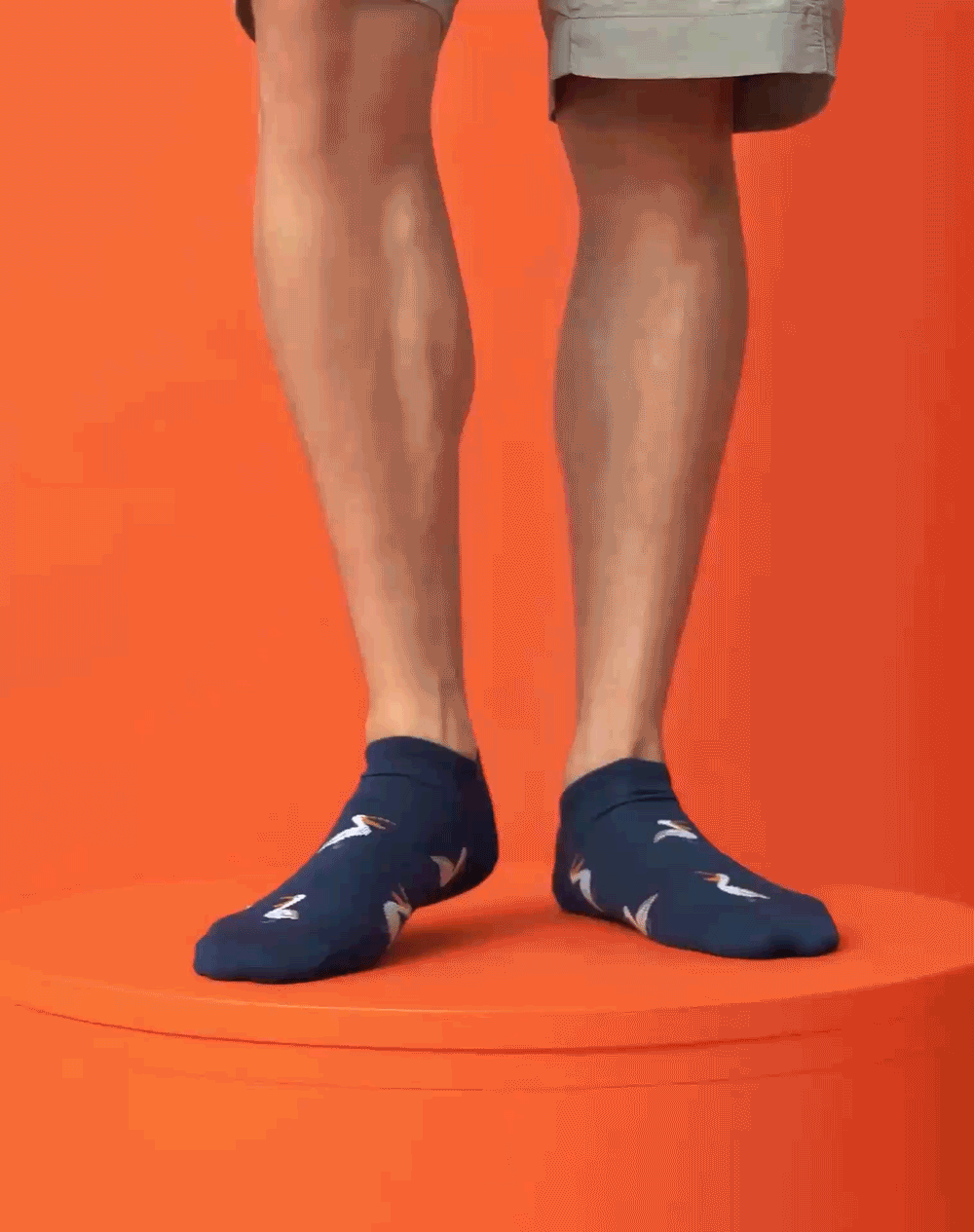 Medias para hombre tobilleras cortas  azules con gansos