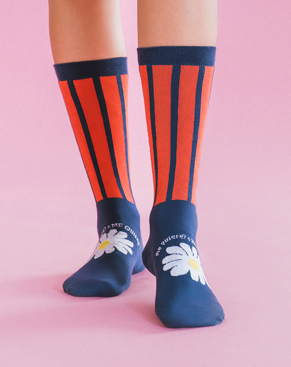 Medias unisex largas azules dibujo + empaque