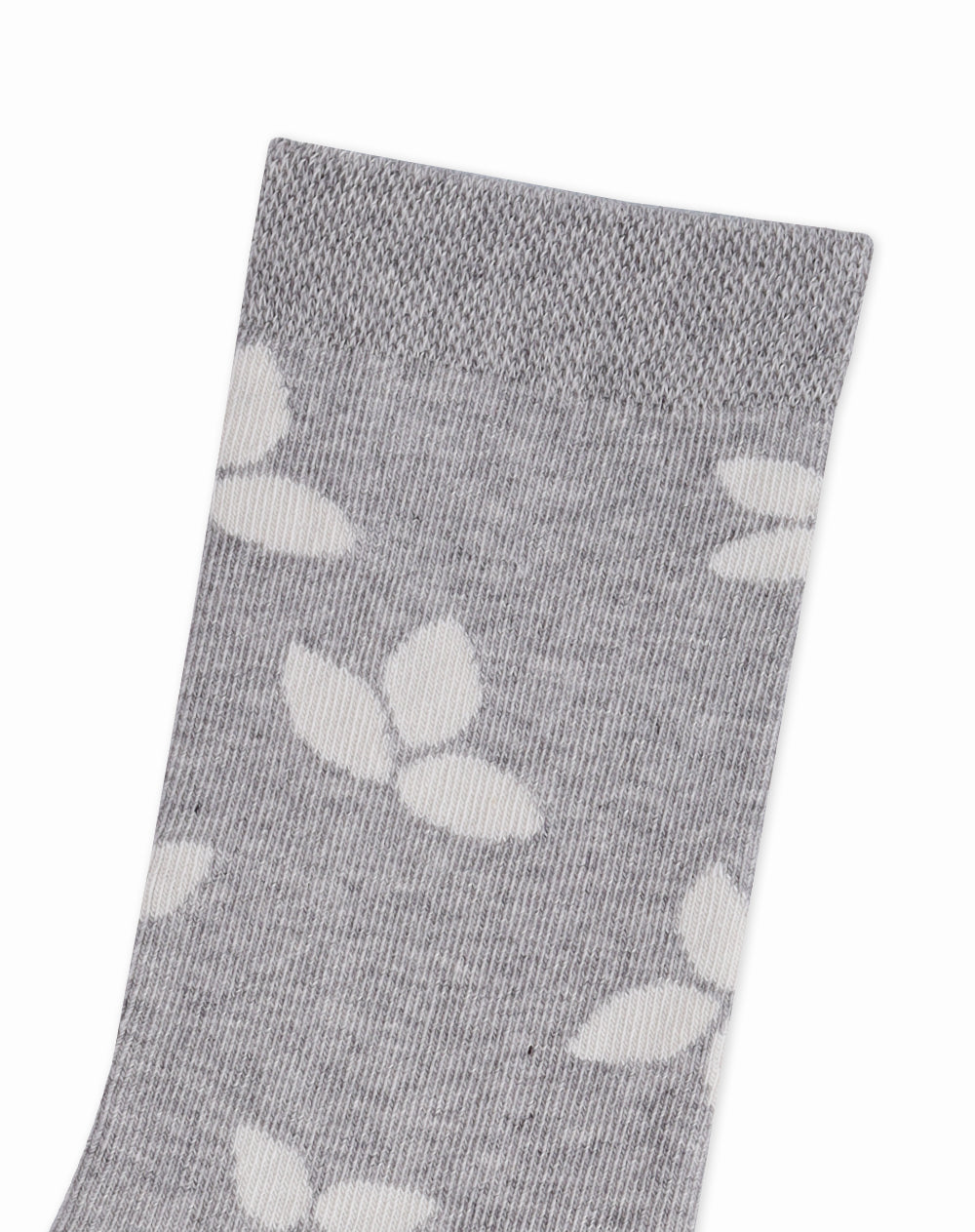 Medias para mujer largas  gris jaspe con hojas