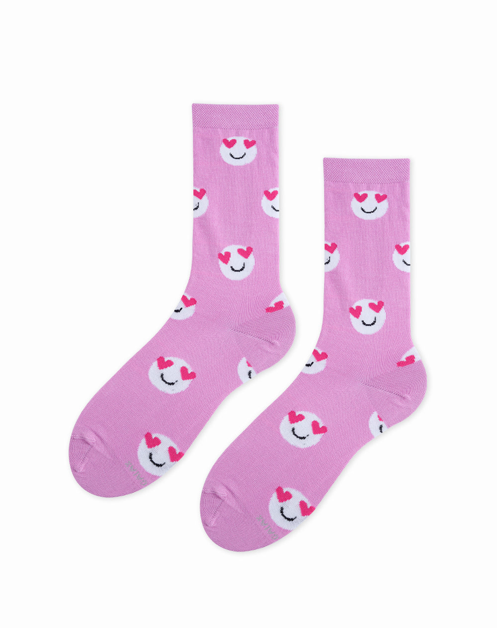 Medias  unisex largas empaque especial moradas carita enamorada
